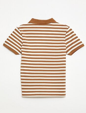 Polo de manga corta en piqué de algodón