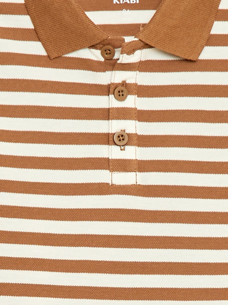 Polo de manga corta en piqué de algodón Beige - Kiabi