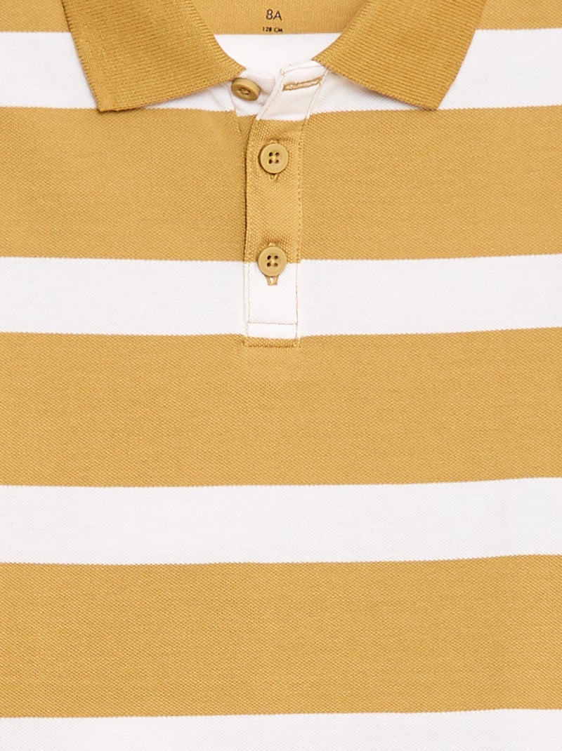 Polo de manga corta en piqué de algodón Beige - Kiabi