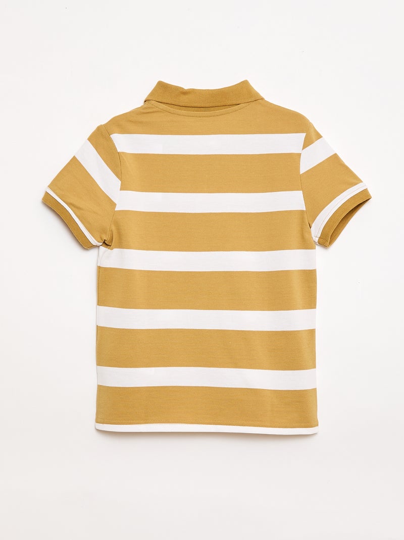 Polo de manga corta en piqué de algodón Beige - Kiabi