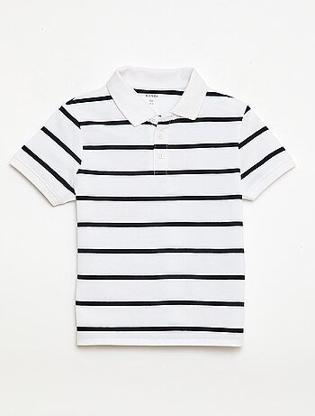 Polo de manga corta en piqué de algodón