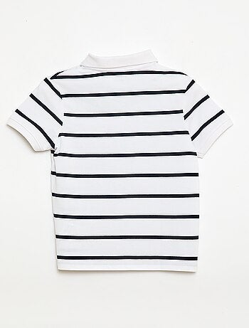 Polo de manga corta en piqué de algodón