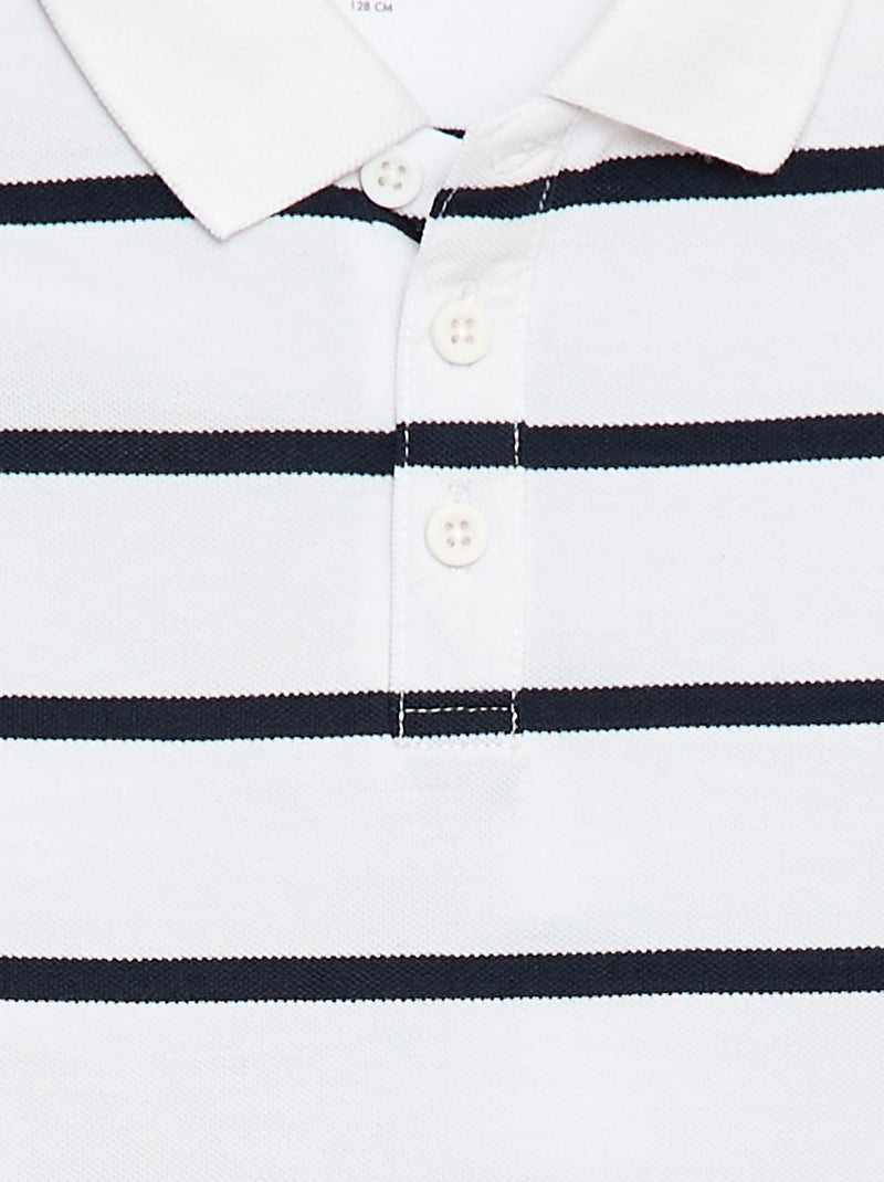 Polo de manga corta en piqué de algodón Blanco - Kiabi