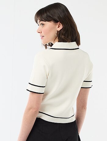 Polo de manga corta en piqué de algodón