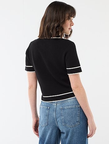 Polo de manga corta en piqué de algodón