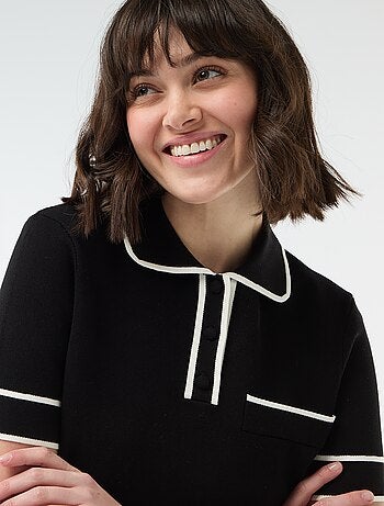 Polo de manga corta en piqué de algodón