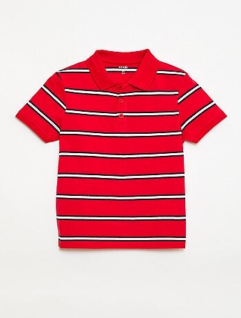 Polo de manga corta en piqué de algodón