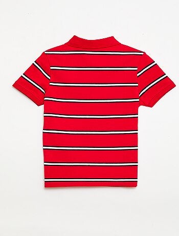 Polo de manga corta en piqué de algodón