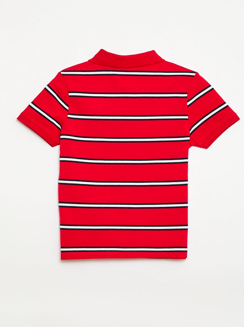 Polo de manga corta en piqué de algodón Rojo - Kiabi