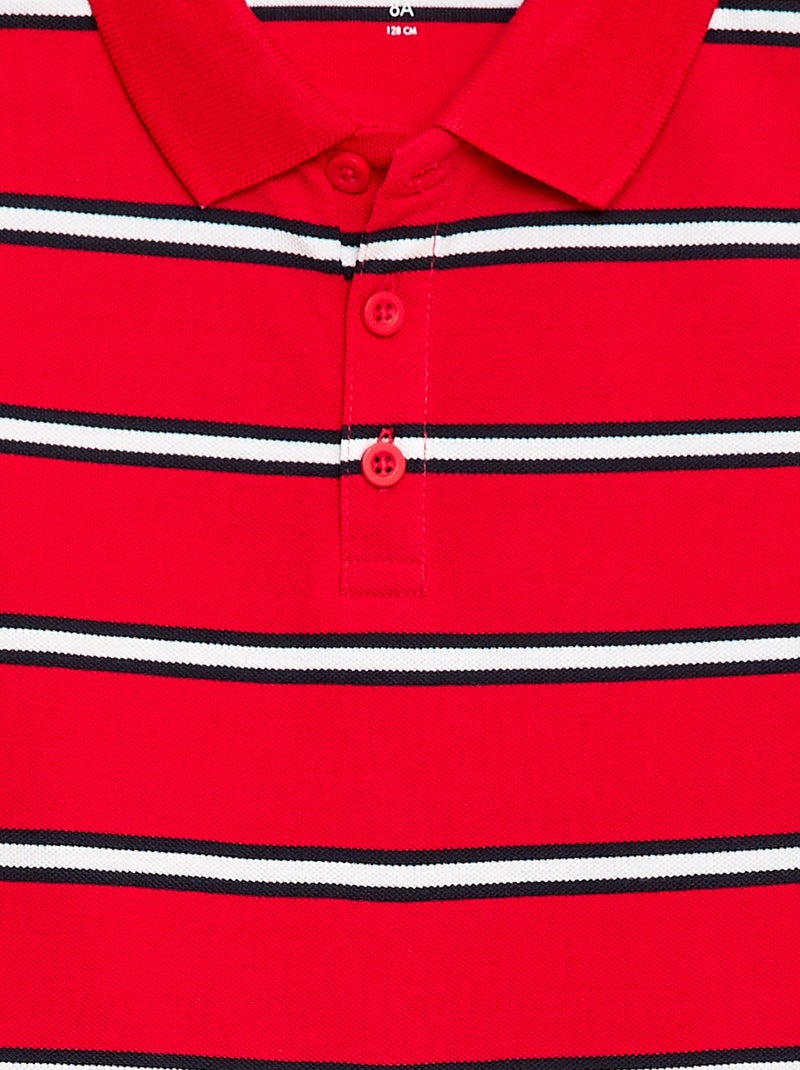 Polo de manga corta en piqué de algodón Rojo - Kiabi