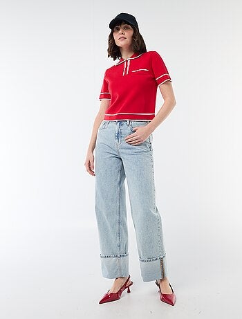 Polo de manga corta en piqué de algodón