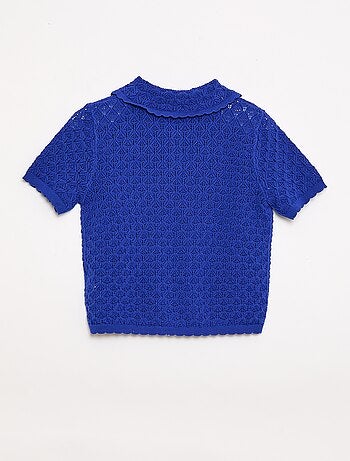 Polo de manga corta en punto calado