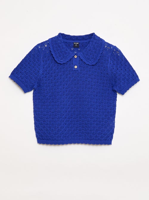 Polo de manga corta en punto calado - Kiabi