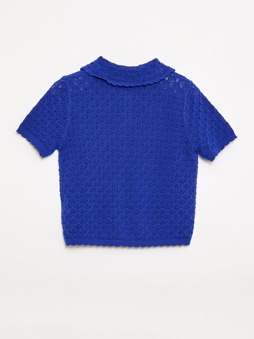 Polo de manga corta en punto calado - Kiabi