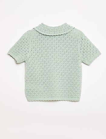 Polo de manga corta en punto calado