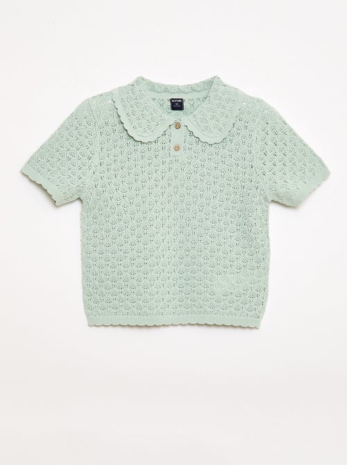 Polo de manga corta en punto calado - Kiabi