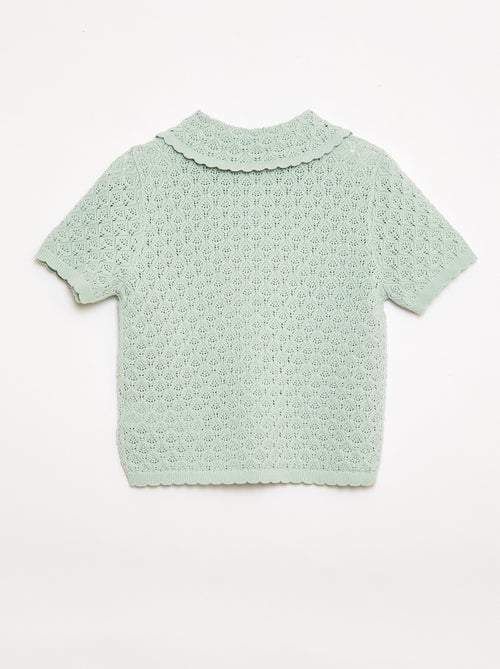 Polo de manga corta en punto calado - Kiabi