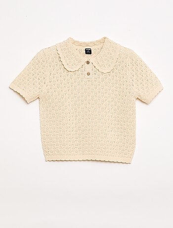 Polo de manga corta en punto calado