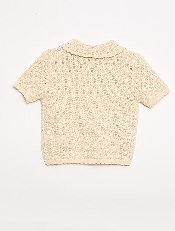 Polo de manga corta en punto calado