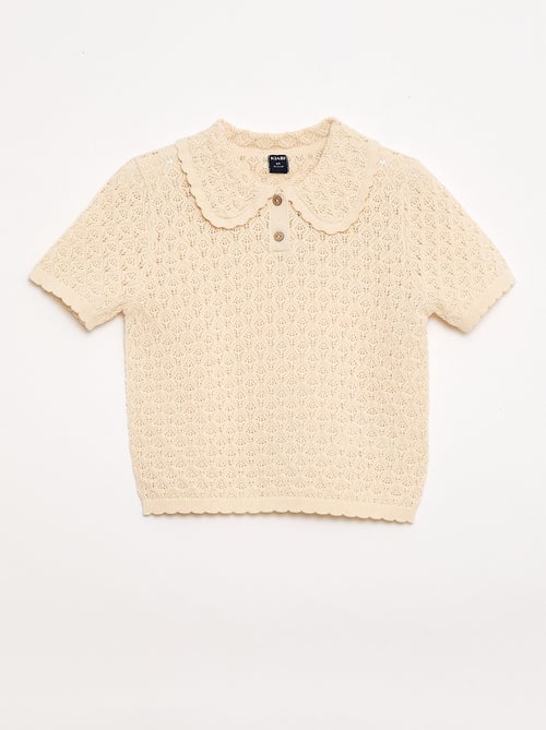 Polo de manga corta en punto calado - Kiabi