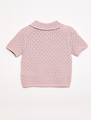 Polo de manga corta en punto calado