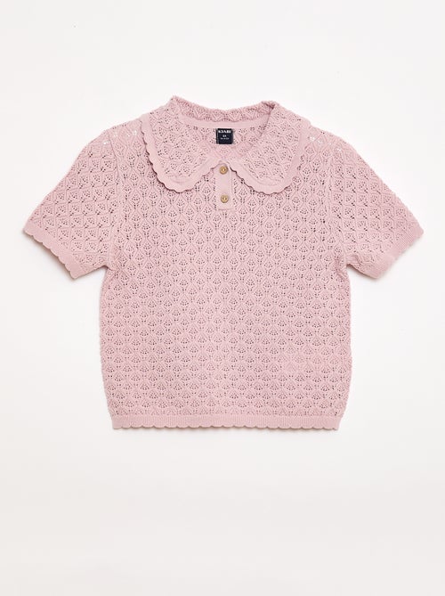 Polo de manga corta en punto calado - Kiabi