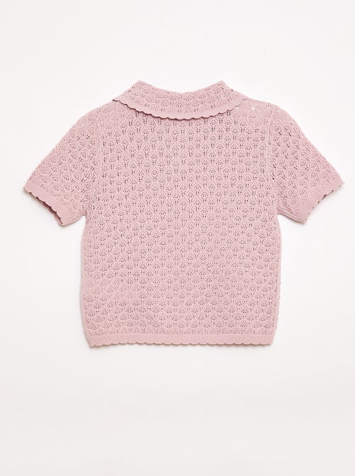 Polo de manga corta en punto calado - Kiabi