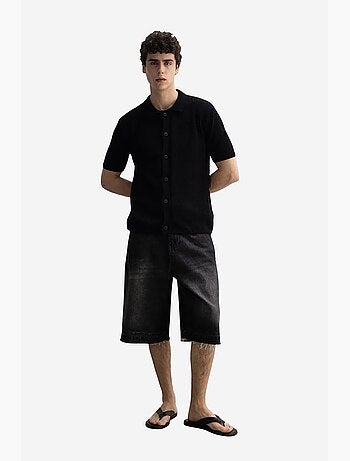 Polo de manga corta en punto texturizado para hombre giesto