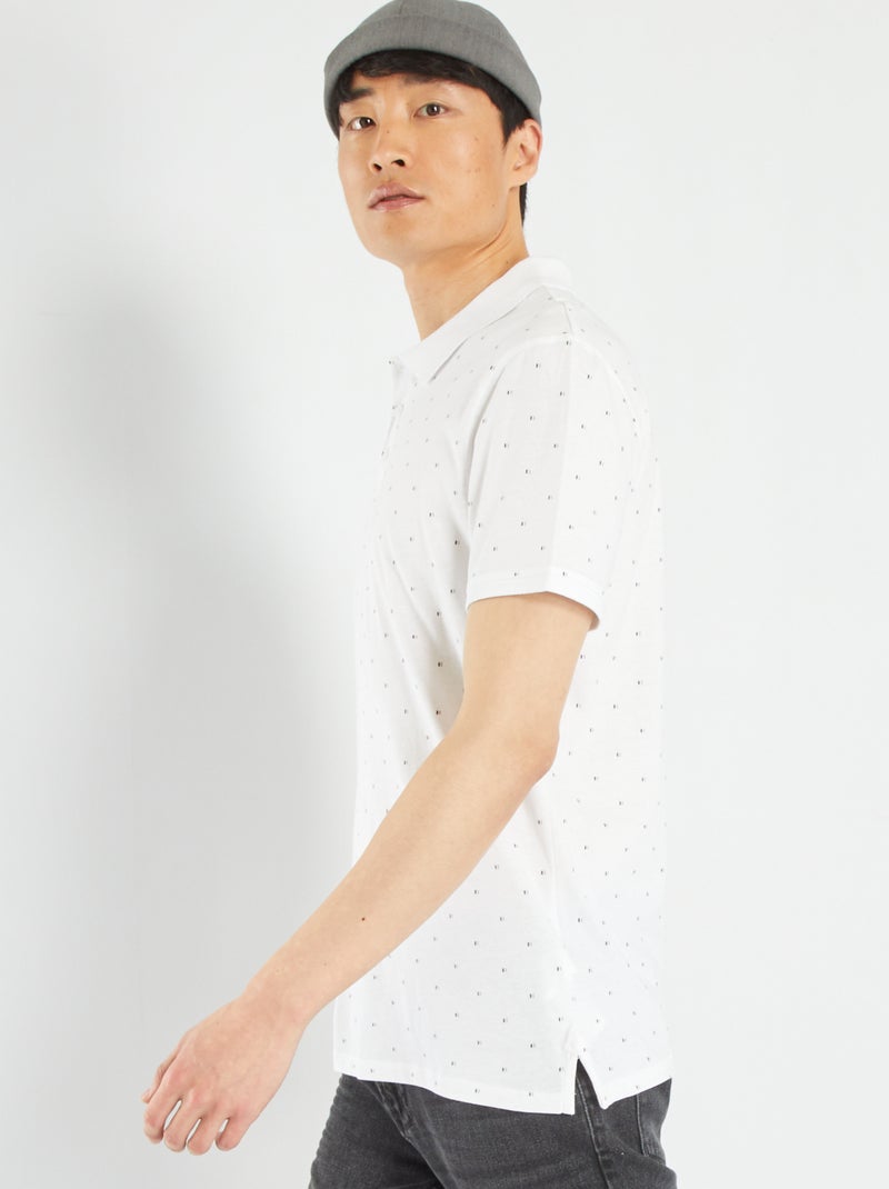 Polo de manga corta estampado BLANCO - Kiabi
