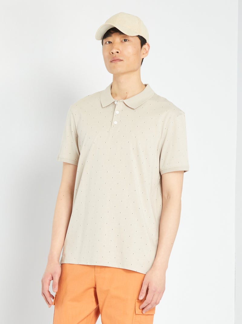Polo de manga corta estampado GRIS - Kiabi