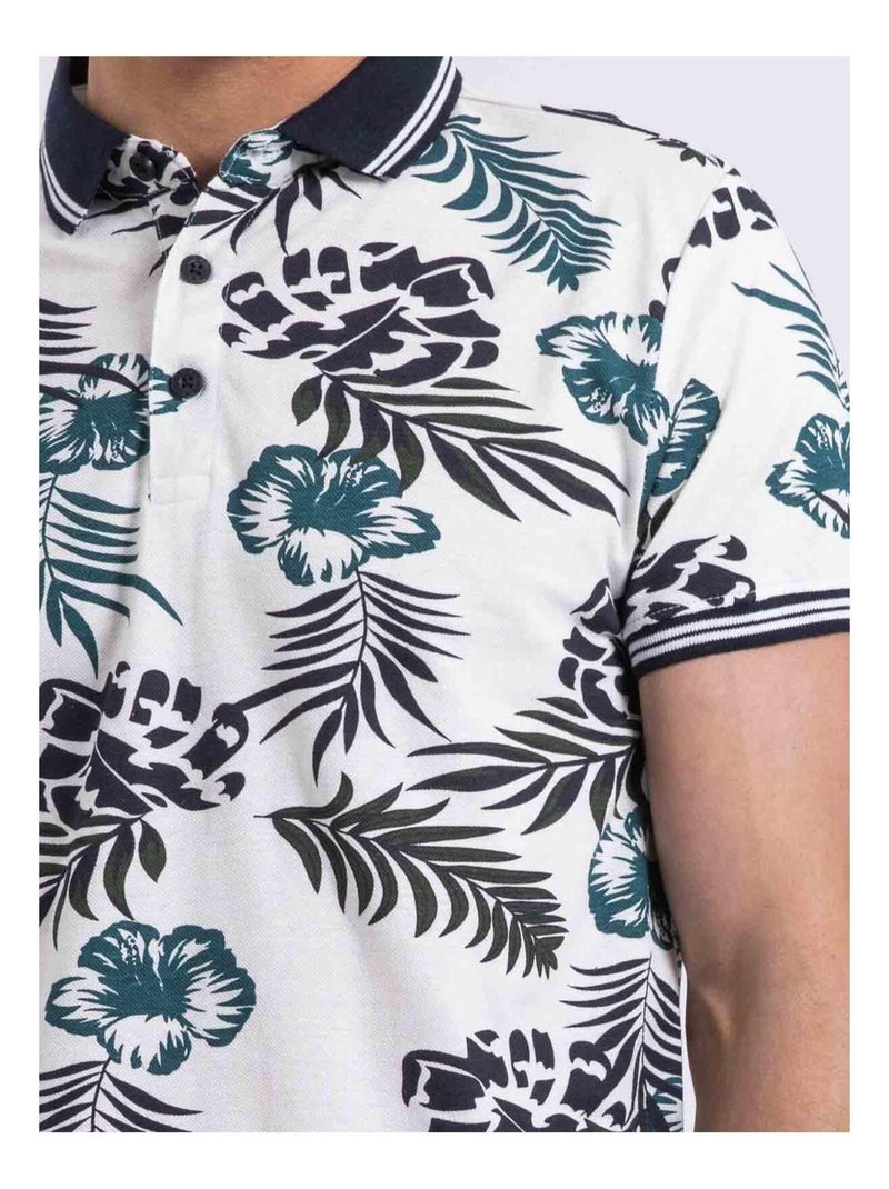 Polo de manga corta estampado PABANA Blanco - Kiabi