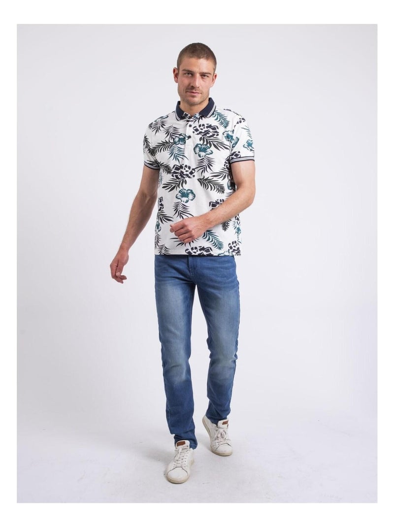Polo de manga corta estampado PABANA Blanco - Kiabi