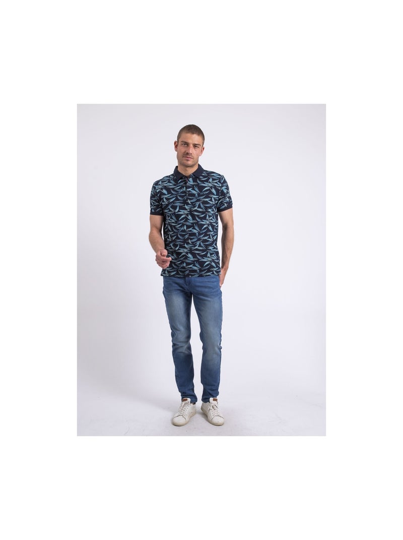 Polo de manga corta estampado PABRUNO Azul marino - Kiabi