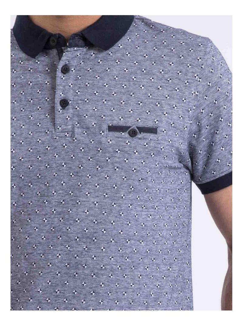 Polo de manga corta estampado PARAMADI Azul marino - Kiabi