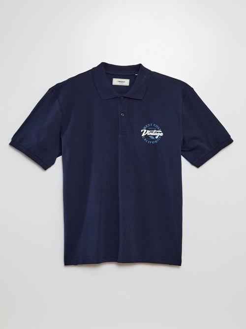 Polo de manga corta estampado 'Produkt' - Kiabi