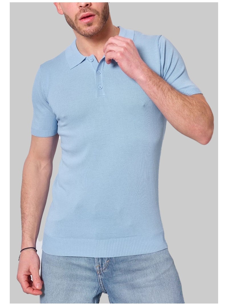 Polo de manga corta Kebello Azul cielo - Kiabi