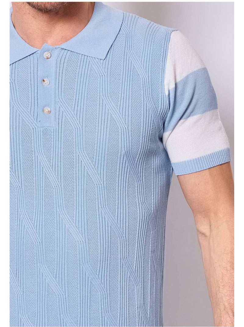 Polo de manga corta Kebello Azul cielo - Kiabi