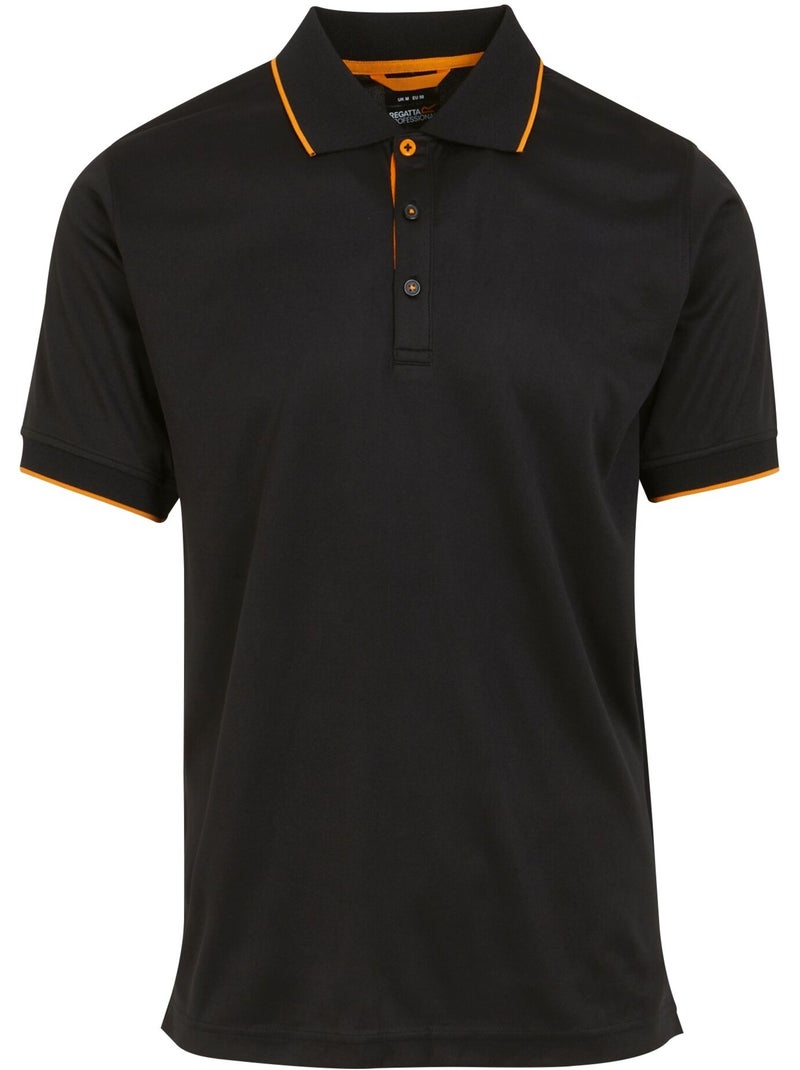 Polo de manga corta para hombre - regatta professional Negro Naranja - Kiabi