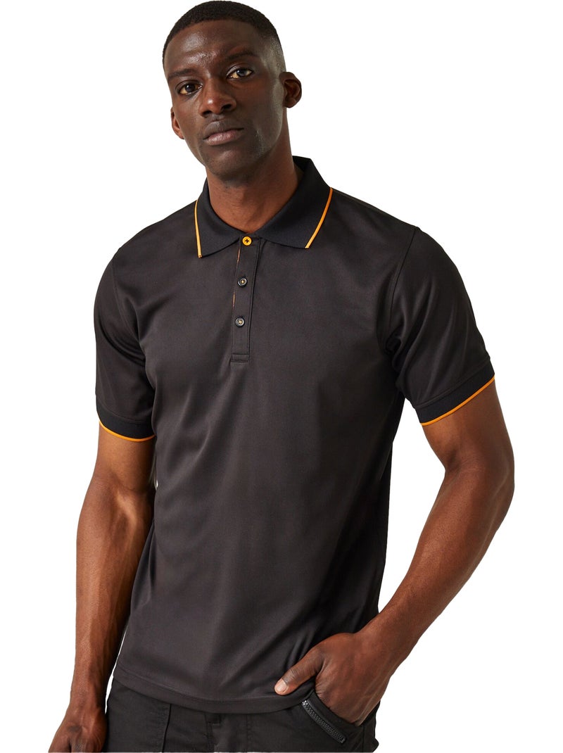 Polo de manga corta para hombre - regatta professional Negro Naranja - Kiabi