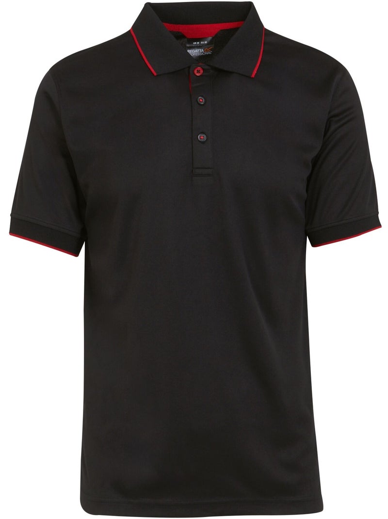 Polo de manga corta para hombre - regatta professional Negro Rojo - Kiabi