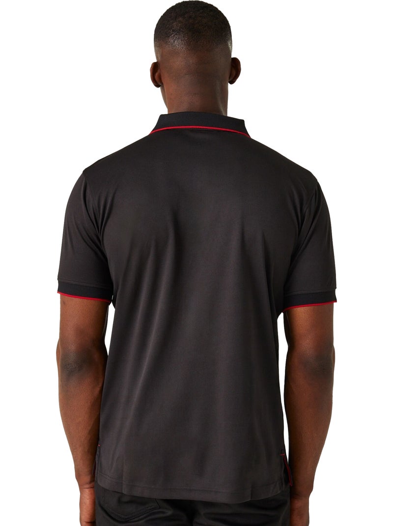Polo de manga corta para hombre - regatta professional Negro Rojo - Kiabi