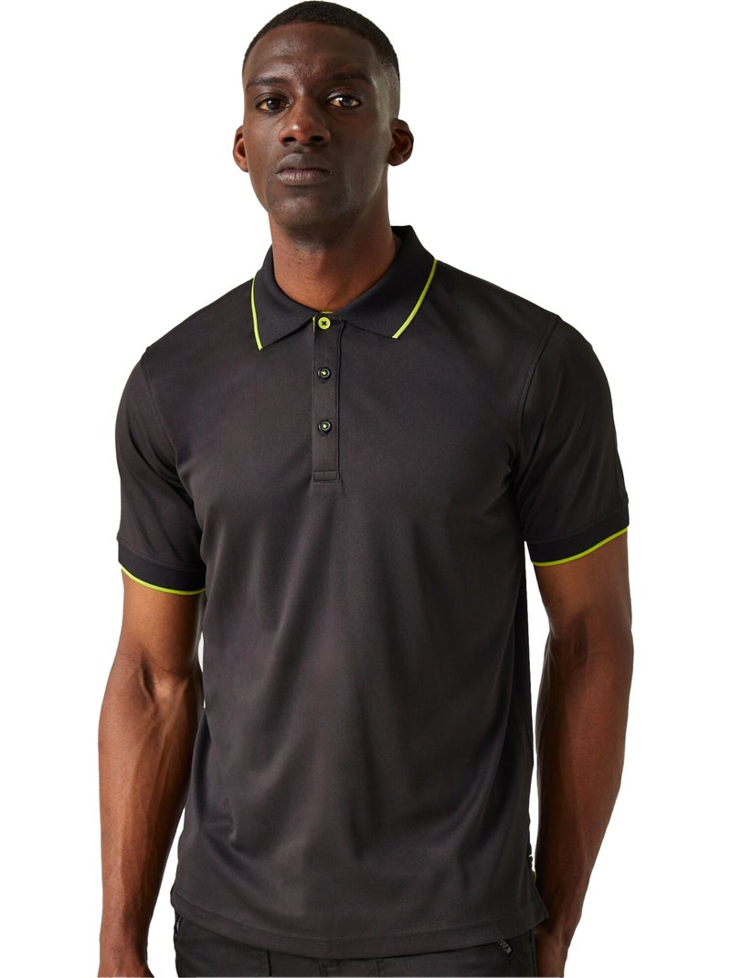 Polo de manga corta para hombre - regatta professional Negro Verde - Kiabi