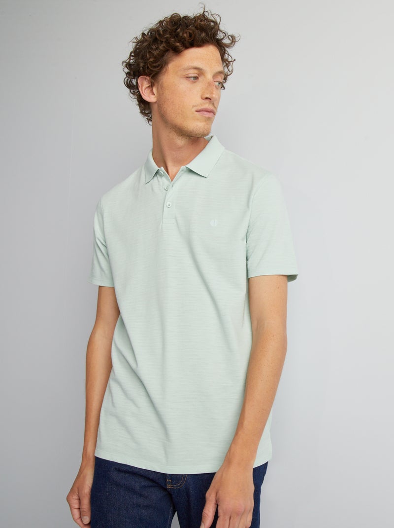 Polo de manga corta Regular fit azul - Kiabi