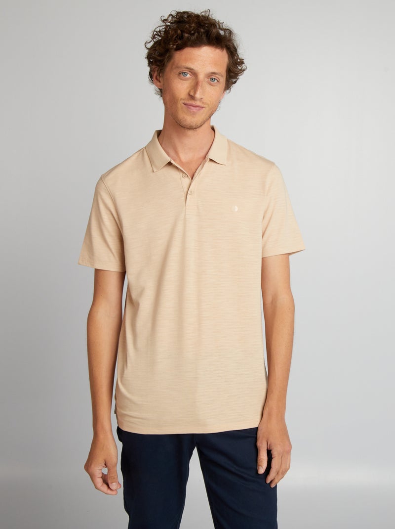 Polo de manga corta Regular fit BEIGE - Kiabi
