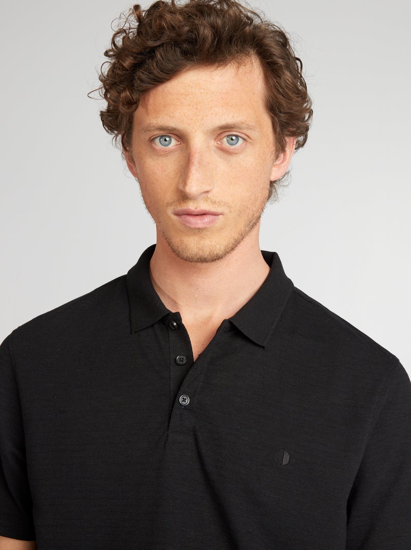 Polo de manga corta Regular fit negro - Kiabi