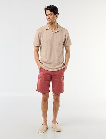 Polo de manga corta y material en nido de abeja