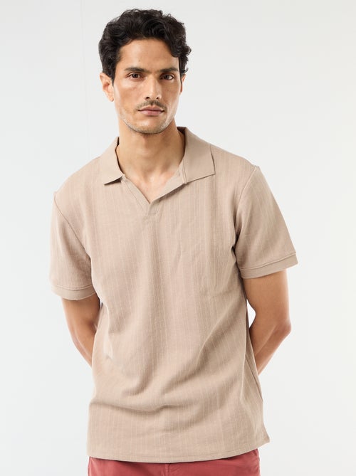 Polo de manga corta y material en nido de abeja - Kiabi