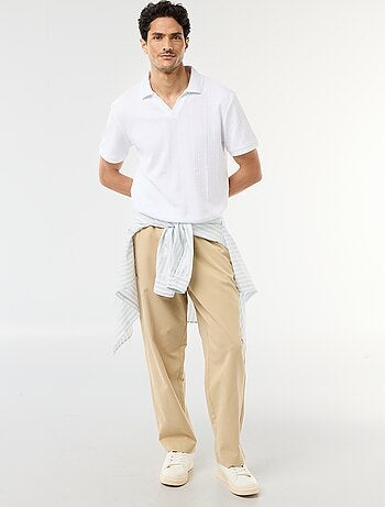 Polo de manga corta y material en nido de abeja