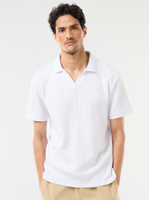 Polo de manga corta y material en nido de abeja - Kiabi