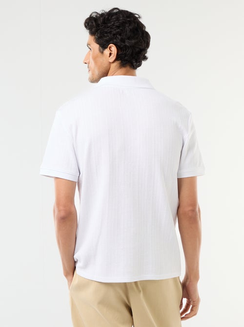 Polo de manga corta y material en nido de abeja - Kiabi
